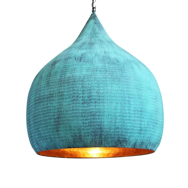 Copper hammered pod lantern. X-large size. Each handmade and beautifully unique with variations in finish and inherent...