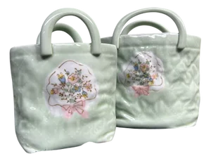 Porcelain Handbag Vases from Hasami Ware, 1980s, Set of 2