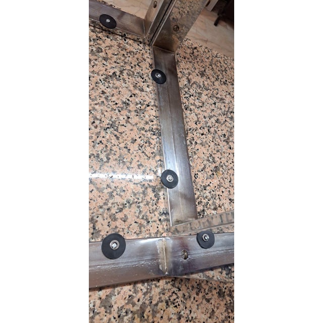 Chrome and Wood Side Table, 1970 For Sale - Image 9 of 11