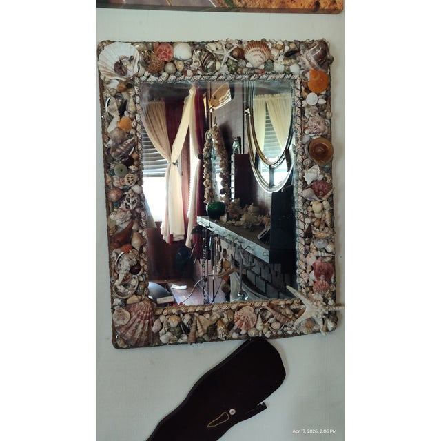 Vintage Handcrafted California Seashell Mirror For Sale - Image 18 of 18