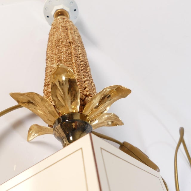 French Hollywood Regency Maizieres Corn Cob Lamp from Le Dauphin, 1970s For Sale - Image 9 of 11