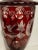 Rustic European Mid 20th Century Ruby Cut to Clear Crystal Urn For Sale - Image 3 of 12