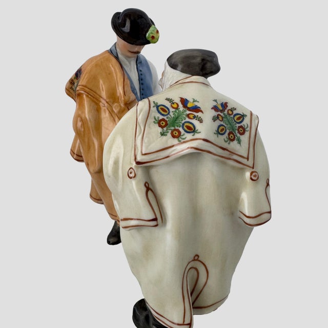 Traditional Vintage Herend János Pásztor “Farewell” Hand-Painted Porcelain Figurine No. 5506 For Sale - Image 3 of 11