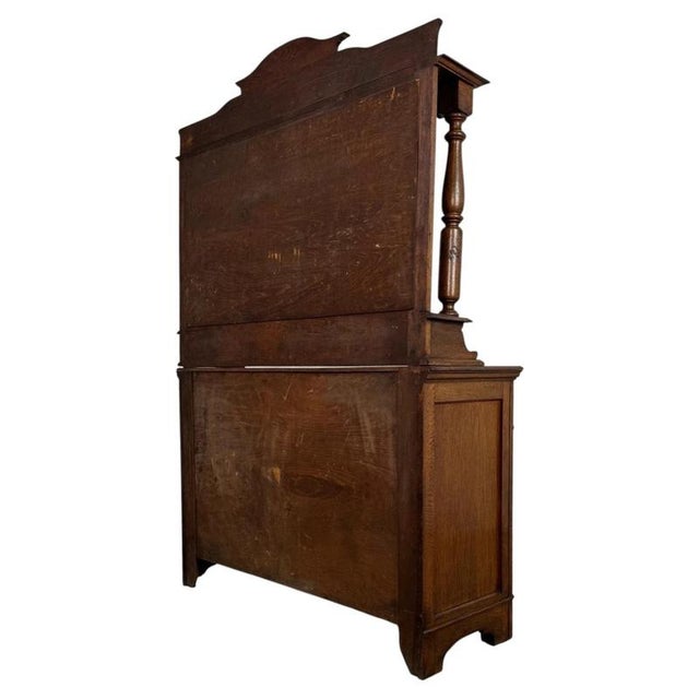 Gold 20th Century English Oak Mirror-Back Sideboard For Sale - Image 8 of 13