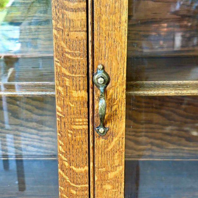 Antique Arts & Crafts Mission Oak China or Display Cabinet For Sale In San Francisco - Image 6 of 10