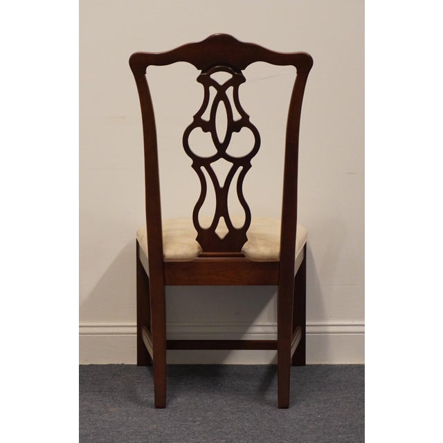 Stanley Furniture Solid Cherry Traditional Chippendale Style Dining Side Chair For Sale - Image 9 of 11