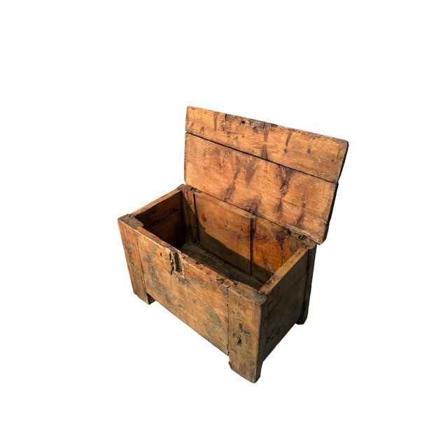 An extremely rare antique chest made of Swiss pine wood, from the village of Antagnod. Dating to the 17th century, it...