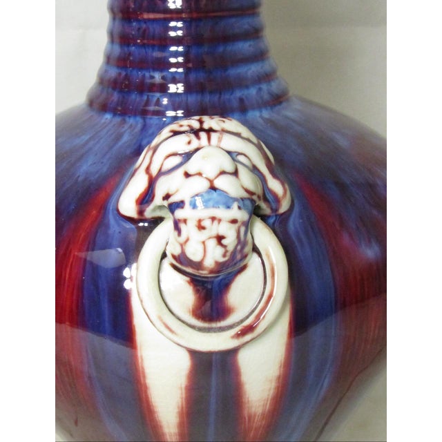 Ceramic Pair of Chinese Porcelain Flambé Lamps For Sale - Image 7 of 16
