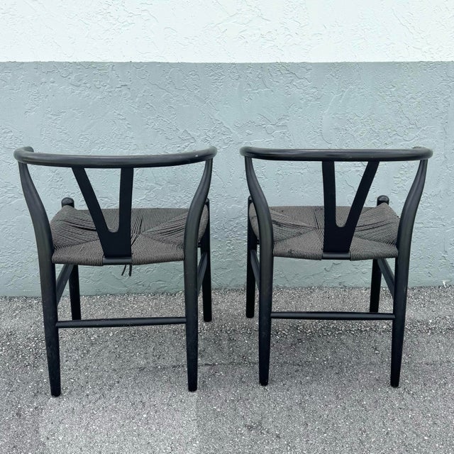 Vintage Weave Wishbone Dining Chairs - Set of 6 For Sale In West Palm - Image 6 of 11