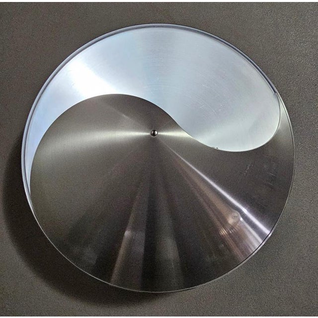 Rare vintage design inox wall lamp from raak amsterdam (type c1636). Also called yin-yang lamp. A design by h. Sneyders de...