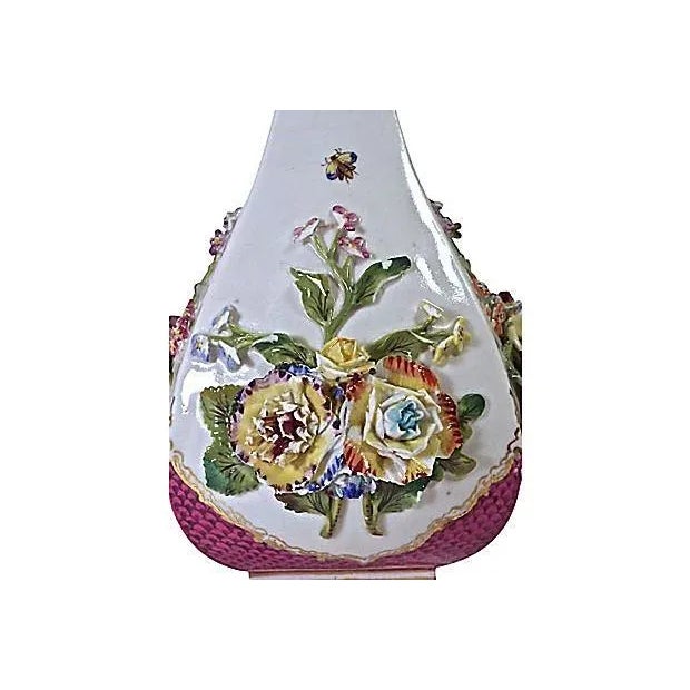 Traditional Antique Porcelain Meissen Floral Decanter For Sale - Image 3 of 5