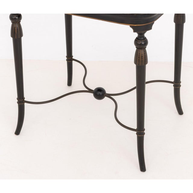 Regency Style Black With Gilt Geometric Design Lacquered Wood Tray Table For Sale In New York - Image 6 of 12