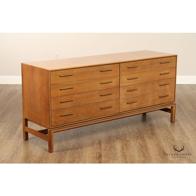 High Quality American Made Walnut Sideboard Double Chest with Seven Dovetailed Drawers