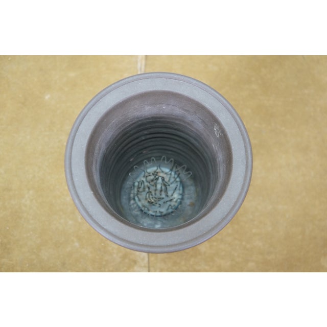 Chinese Ceramic Flower Frog Bonsai Dragon Bud Vase W Cloud Feet 7" For Sale - Image 9 of 18