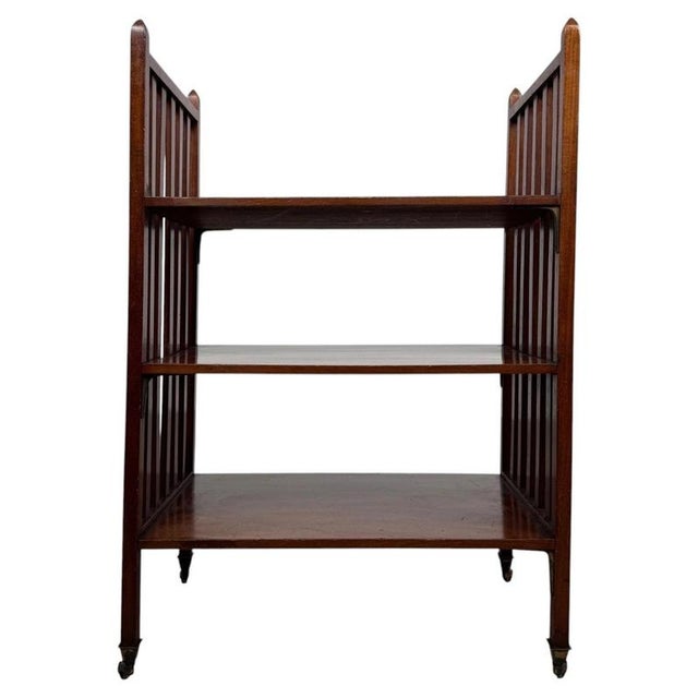 Early 20th Century Antique English Mahogany Bookcase For Sale - Image 6 of 9