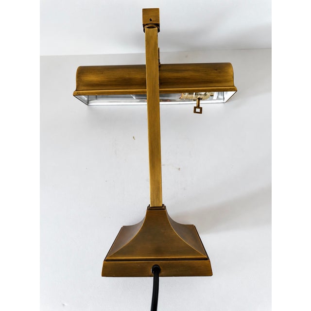 Brass 2010s Aged Brass Bankers or Library Lamp For Sale - Image 8 of 18