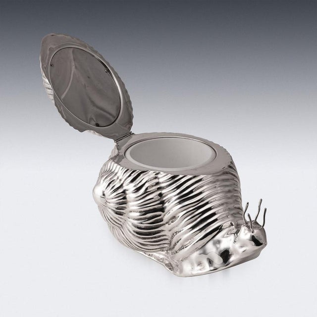 Vintage Silver-Plated Snail Ice Bucket by Teghini, Italy, 1970s For Sale - Image 9 of 18