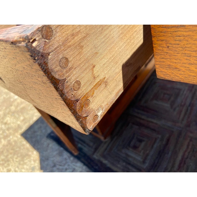 1910s Antique Partners Desk Needs Restoration For Sale - Image 10 of 12