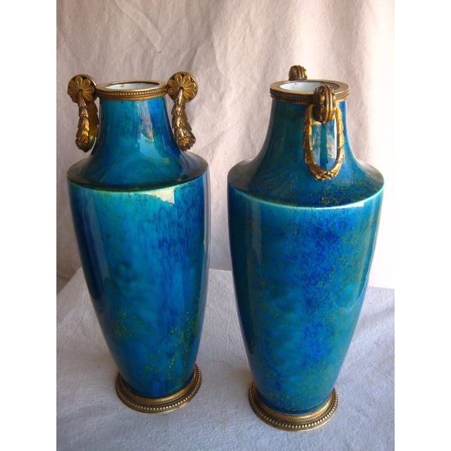 Metal Late 19th Century Sevres Paul Milet Pair of Vases For Sale - Image 7 of 11
