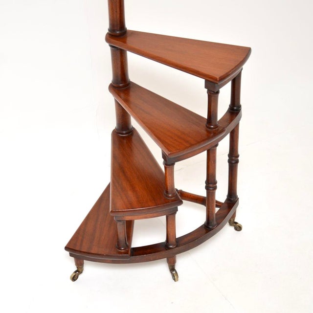 Brown Georgian Style Library Steps, 1930 For Sale - Image 8 of 11