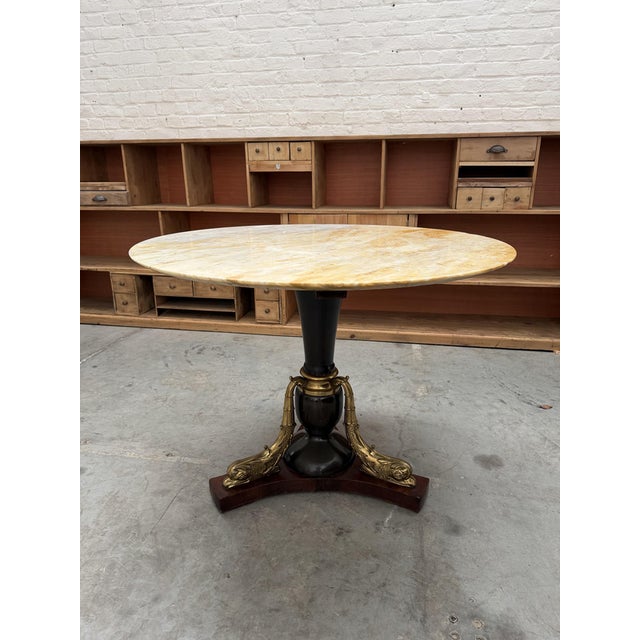 Empire Brass and Onyx Table, 1950s For Sale - Image 11 of 11