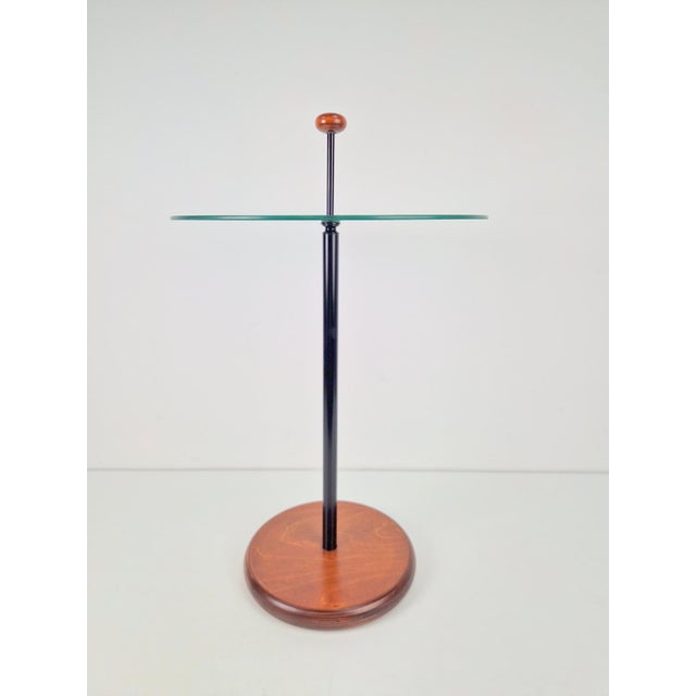 Postmodern Postmodern Side Table with Ball Handle and Glass Top, 1980s For Sale - Image 3 of 8