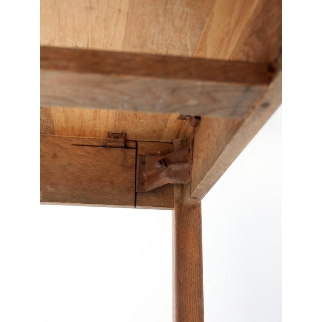 Antique Oak Schoolhouse Work Table For Sale - Image 17 of 18