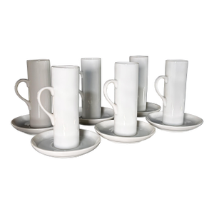 LaGardo Tackett for Schmid Porcelain Demitasse Espresso Cups and Saucers, 1960s - Set of 6