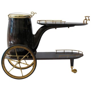 Aldo Tura "Pipe" Serving Cart For Sale