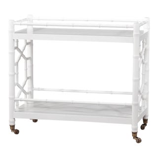 Mid Century Bar Cart in True White For Sale