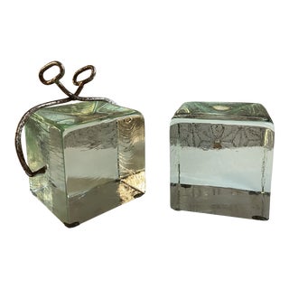 1960s Ice Cube Glass Sculptures - a Pair For Sale