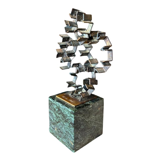 William De Lillo Bronze & Marble Mid Century Sculpture For Sale