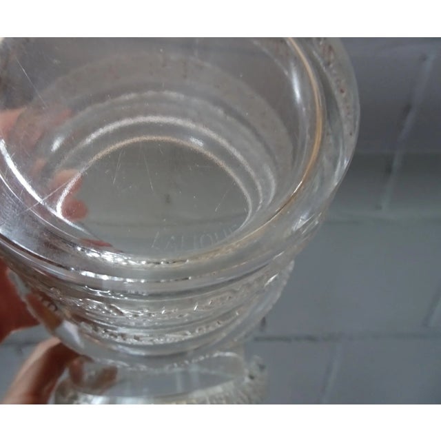 Art Deco French Pressed Glass Vase from Lalique, 1930s For Sale - Image 6 of 11