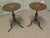 A Pair of Tripod Wine Tables with Decorative Inlay This is a very attractive pair of wine tables, they stand on a slender...