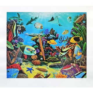 Late 20th Century "Rescue the Reef" Underwater Seascape Numbered Lithograph by Charles Lynn Bragg For Sale
