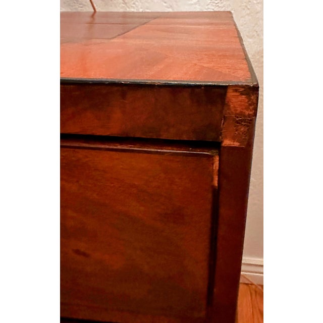 Antique British Mahogany and Walnut Inlaid Chest of Drawers For Sale - Image 9 of 18