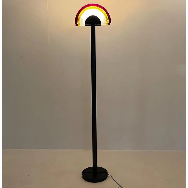 Italian Labelled Monogram Floor Lamp, 1980s For Sale - Image 3 of 12