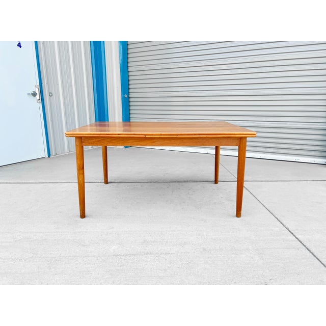 1960s Danish Modern Teak Extendable Dining Table For Sale - Image 12 of 12
