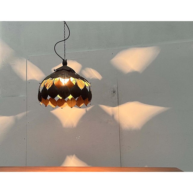 Mid-Century Modern Hollywood Regency Metal Pendant in the style of Hans Kögl, 1960s For Sale - Image 13 of 18