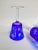 Mid 20th Century Cobalt Blue Cut to Clear Crystal Glasses- Set of 5 For Sale - Image 5 of 11