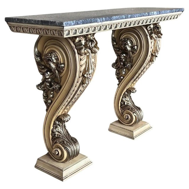 Hollywood Regency Style Palm Leaf Console Table, 1950 For Sale - Image 15 of 15