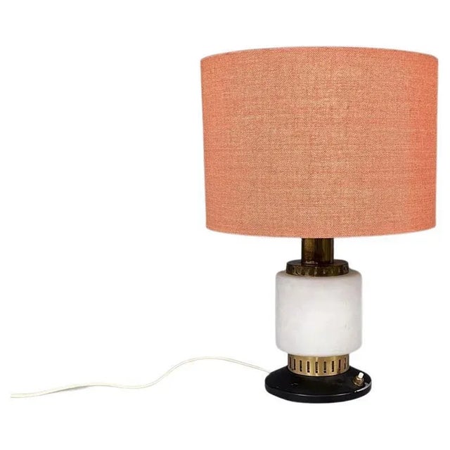 Mid-Century Modern Italian Metal Fabric and Glass Table Lamp by Stilnovo, 1960s For Sale - Image 12 of 12
