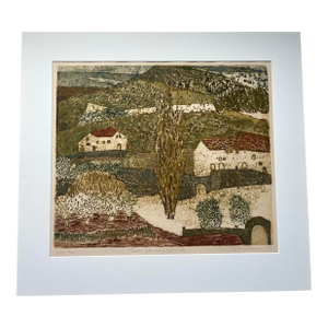 Mid 20th Century Signed Artist Proof Etching by Ruth Kerkovius - 'Farm Hills and a Bit of Sky'