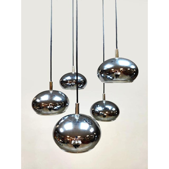 Vintage Chrome Cascade Pendant Lamp in Chrome, 1970s For Sale - Image 3 of 4