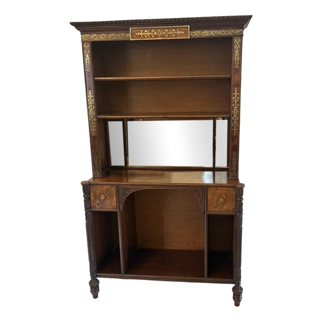 Antique Regency Open Bookcase in Rosewood with Brass Inlaid, 1820 For Sale