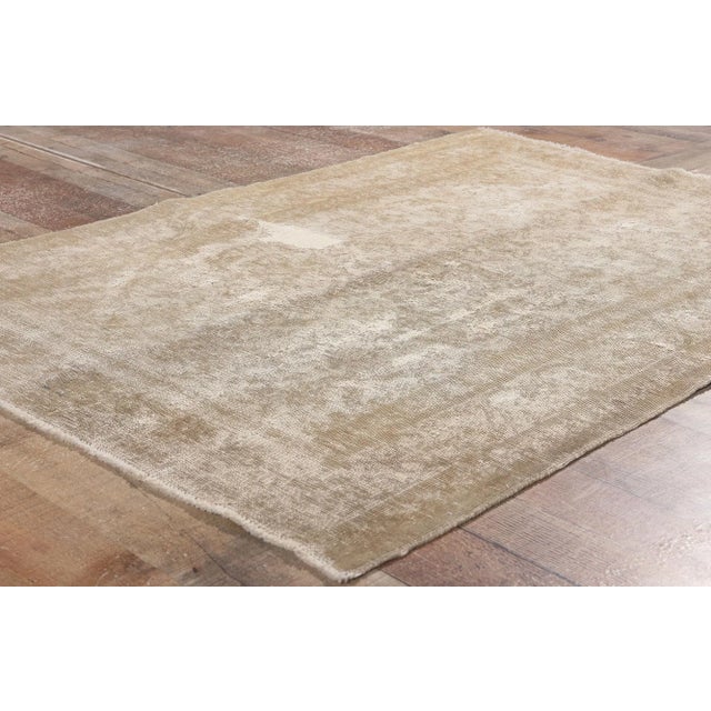 Textile Mid 20th Century Distressed Faded Vintage Persian Rug, 03'03 X 04'05 For Sale - Image 7 of 10