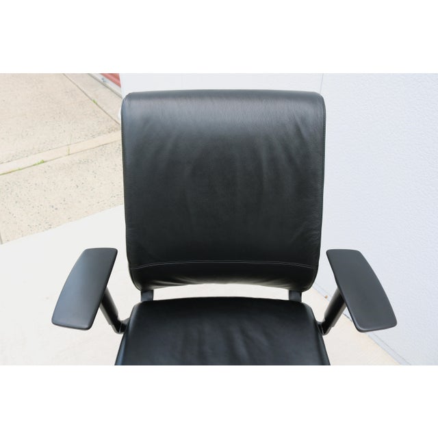 Steelcase Think Ergonomic Executive Desk Chair in Black Leather, Fully Adjustable For Sale - Image 14 of 18