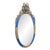 Antique 19th Century French Rococo Style Oval Mirror With Blue Painted Floral Wood Frame For Sale
