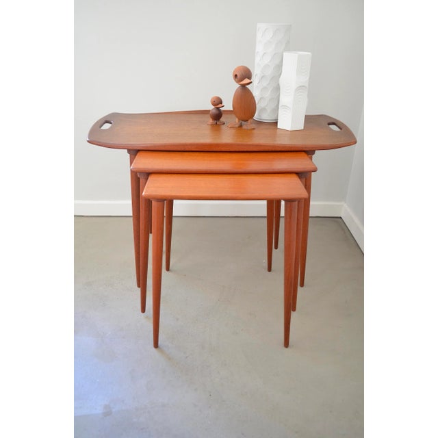 Vintage set of 3 tables by Jens Harald Quistgaard for the Danish company IHQ, 1950 - Teak wood - 3 tables that can be...