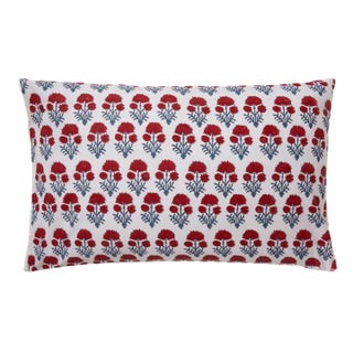 Hana-Lotus Red Reversible Pillow Case For Sale